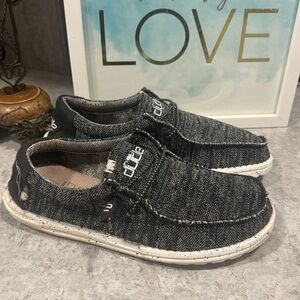 Hey Dude Men's Wally Sox Black/White Slip On Loafer Shoes Size 10
